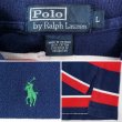 画像2: 90's Polo Ralph Lauren マルチボーダー柄 ポロシャツ “NAVY” (2)