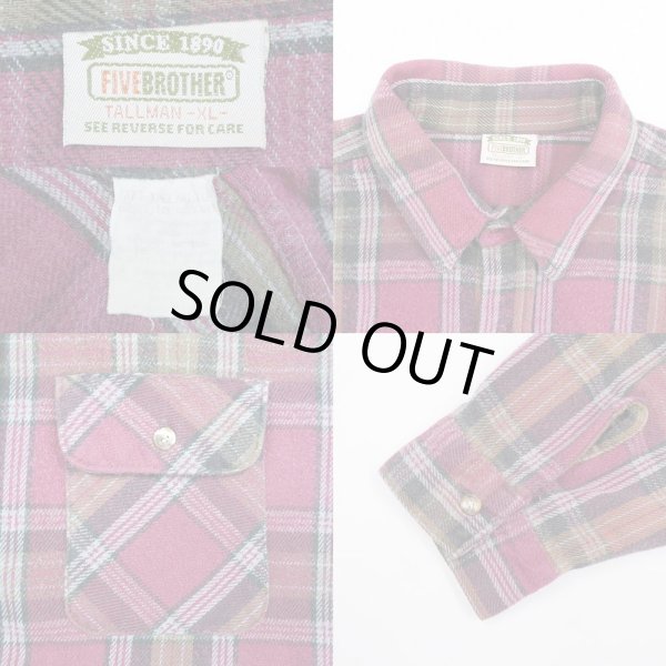画像3: 90's FIVE BROTHER ヘビーネルシャツ (3)