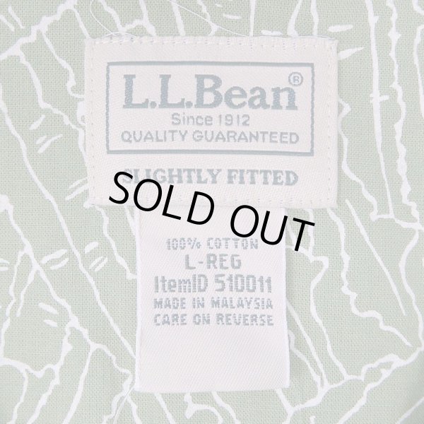 画像2: 00's L.L.Bean S/S オープンカラーシャツ "GREEN BASE" (2)
