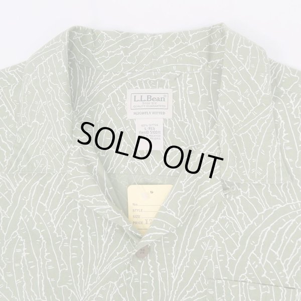 画像3: 00's L.L.Bean S/S オープンカラーシャツ "GREEN BASE" (3)