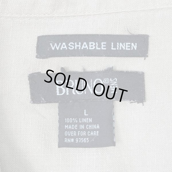 画像2: 00's BRUNO S/S オープンカラーシャツ "LINEN / SAND BEIGH" (2)