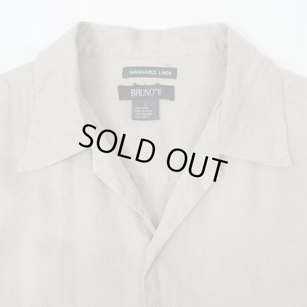 画像3: 00's BRUNO S/S オープンカラーシャツ "LINEN / SAND BEIGH" (3)