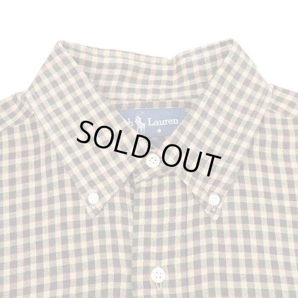 画像3: 90's Polo Ralph Lauren ボタンダウンシャツ "BLAKE / BROWN Plaid" (3)