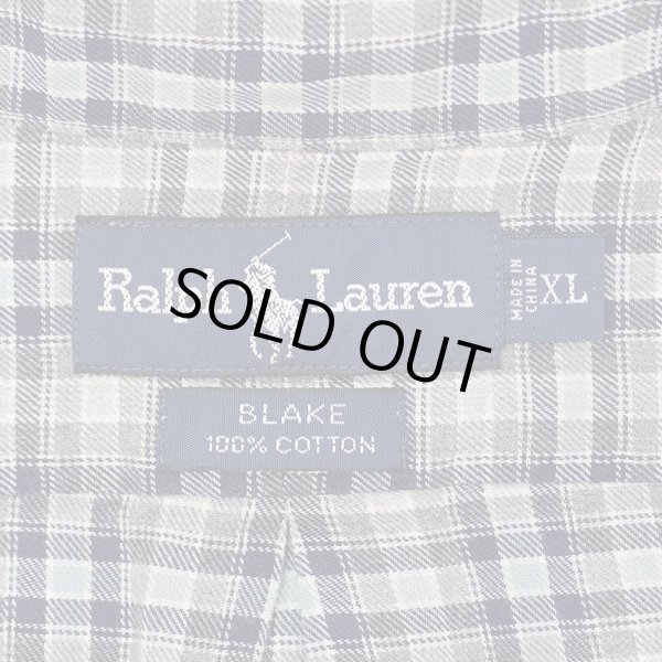 画像2: 90's Polo Ralph Lauren フランネル ボタンダウンシャツ "BLAKE / Gray Plaid" (2)