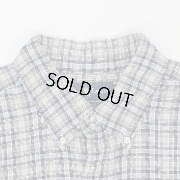 画像4: 90's Polo Ralph Lauren フランネル ボタンダウンシャツ "BLAKE / Gray Plaid" (4)