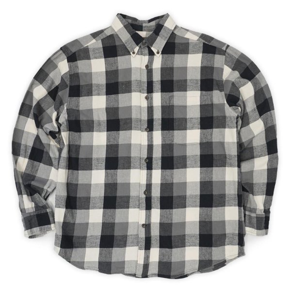 画像1: 90-00's ST JOHN'S BAY フランネル ボタンダウンシャツ “White × Black Plaid” (1)