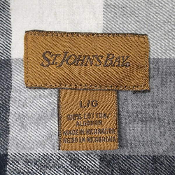画像2: 90-00's ST JOHN'S BAY フランネル ボタンダウンシャツ “White × Black Plaid” (2)