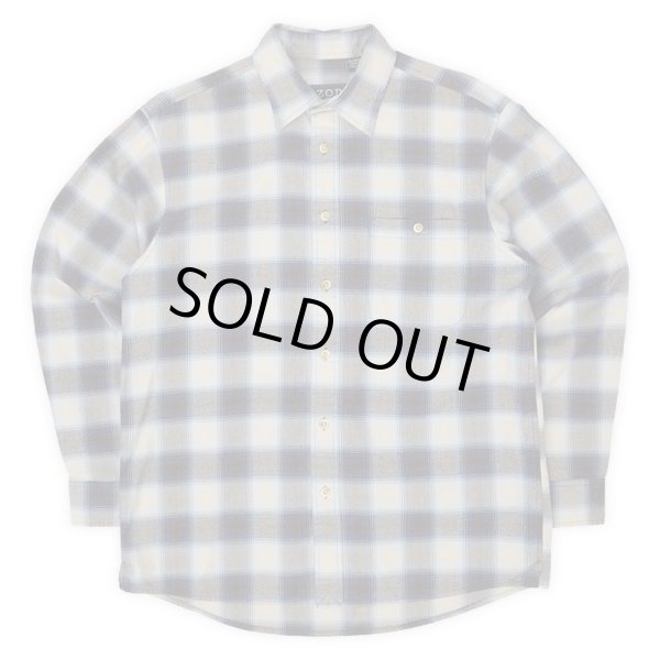 画像1: 00's IZOD JEANS フランネルシャツ "Navy Ombre Plaid" (1)