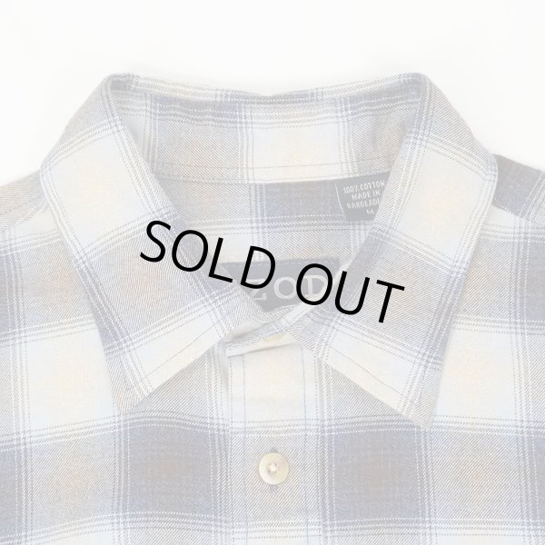 画像3: 00's IZOD JEANS フランネルシャツ "Navy Ombre Plaid" (3)