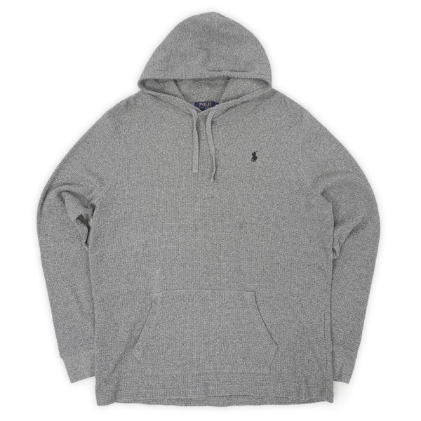 画像1: 00's Polo Ralph Lauren コットンフーディーサーマル "HEATHER GRAY" (1)