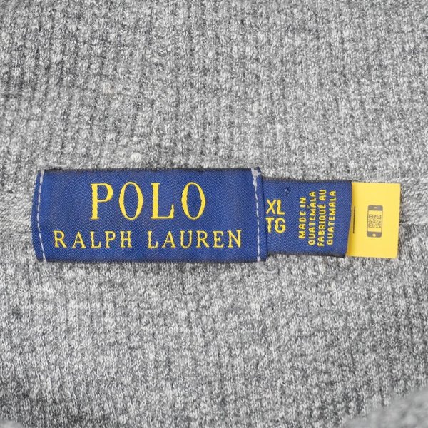 画像2: 00's Polo Ralph Lauren コットンフーディーサーマル "HEATHER GRAY" (2)