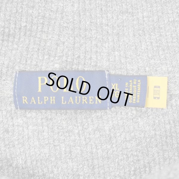 画像2: 00's Polo Ralph Lauren コットンフーディーサーマル "HEATHER GRAY" (2)