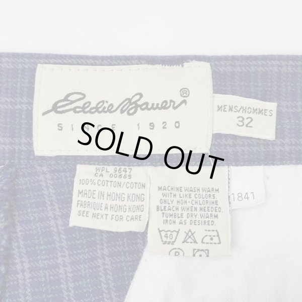 画像3: 90's Eddie Bauer チェック柄 2タックトラウザー "白タグ / W32" (3)