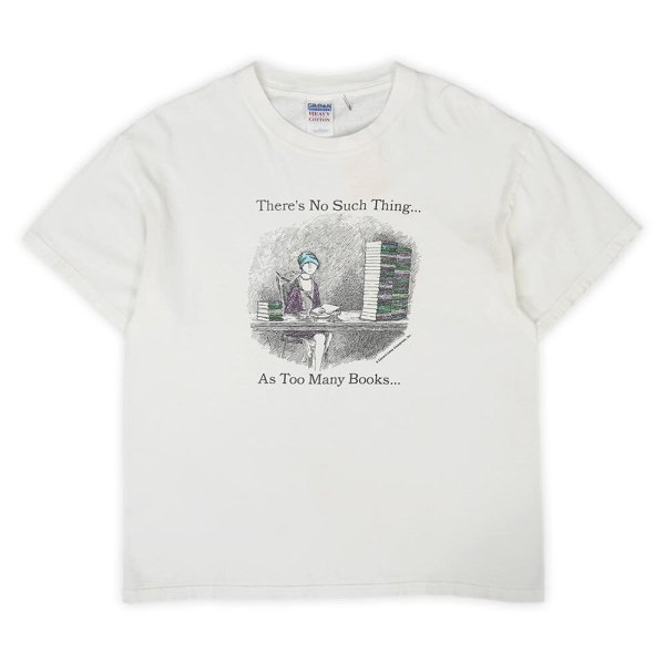 画像1: Early 00's Edward Gorey "There's No Such Thing... As Too Many Books..." プリントTシャツ (1)