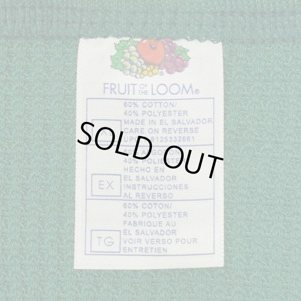 画像2: 00's Fruit of the loom ヘンリーネック サーマル カットソー "Green / DEADSTOCK" (2)