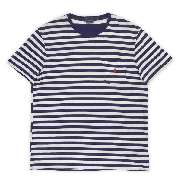画像1: 00's Polo Ralph Lauren ボーダー ポケットTシャツ (1)