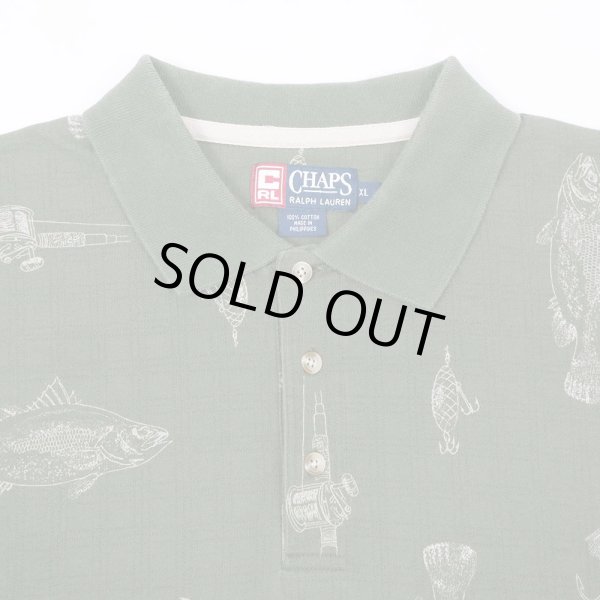 画像3: 90's CHAPS Ralph Lauren 総柄 L/S ポロシャツ (3)