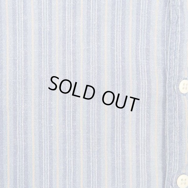 画像4: 90-00's OLD GAP マルチストライプ柄 バンドカラーシャツ (4)