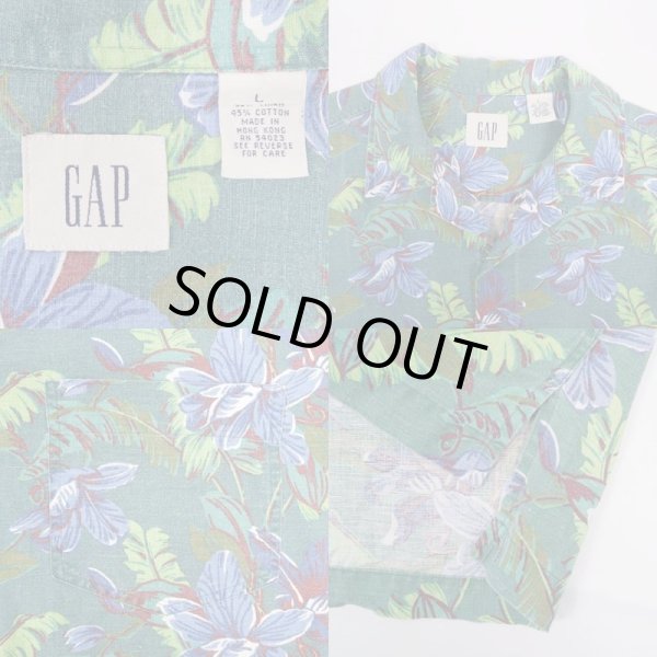 画像3: 90's OLD GAP 総柄 S/S オープンカラーシャツ (3)