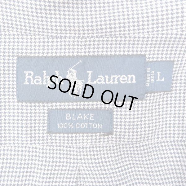 画像3: 90's Ralph Lauren ボタンダウンシャツ “BLAKE / 千鳥格子柄 / NAVY” (3)