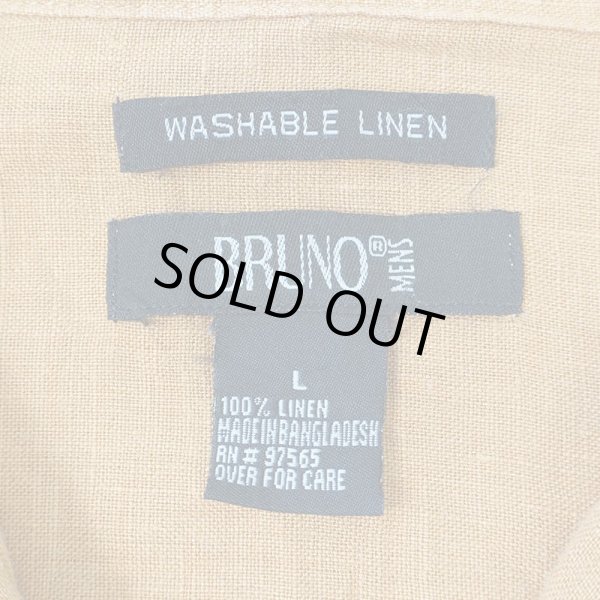 画像2: 00's BRUNO S/S オープンカラーシャツ "LINEN / MUSTARD" (2)