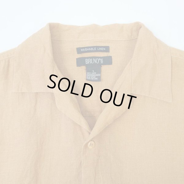 画像3: 00's BRUNO S/S オープンカラーシャツ "LINEN / MUSTARD" (3)