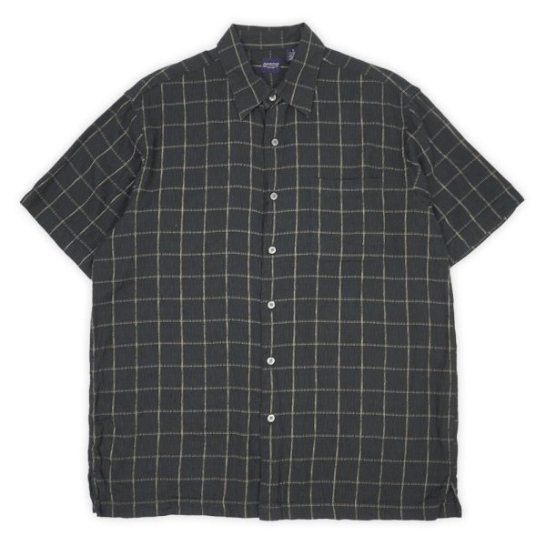 画像1: 00's Arrow レギュラーカラー コットンレーヨンシャツ "BLACK Plaid" (1)