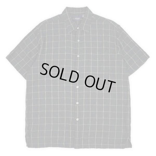 画像1: 00's Arrow レギュラーカラー コットンレーヨンシャツ "BLACK Plaid" (1)