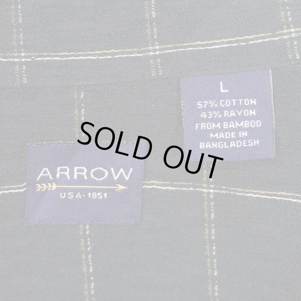 画像2: 00's Arrow レギュラーカラー コットンレーヨンシャツ "BLACK Plaid" (2)