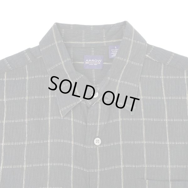 画像3: 00's Arrow レギュラーカラー コットンレーヨンシャツ "BLACK Plaid" (3)