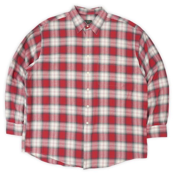 画像1: 90's J.CREW オンブレチェック柄 フランネルシャツ (1)