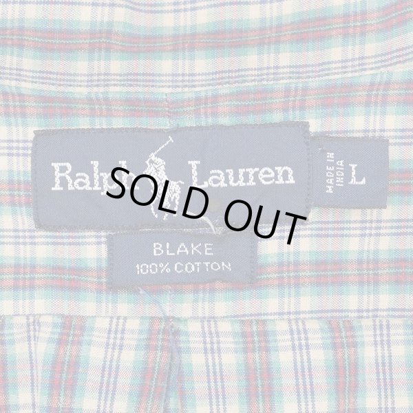 画像2: 90's Polo Ralph Lauren ボタンダウンシャツ "BLAKE / Green Plaid" (2)