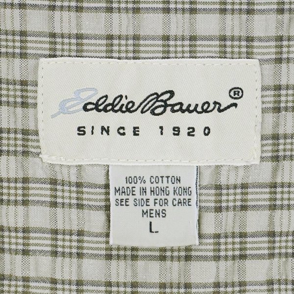 画像2: 90's Eddie Bauer S/S シアサッカー ボタンダウンシャツ (2)