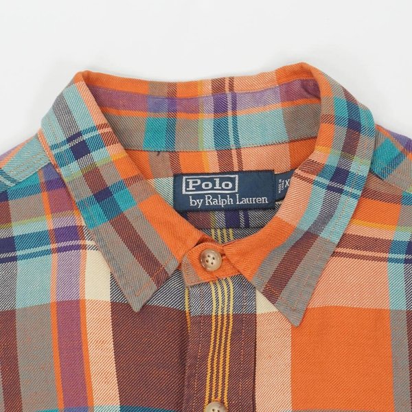 画像3: 00's Polo Ralph Lauren フランネルワークシャツ "Linen×Silk" (3)