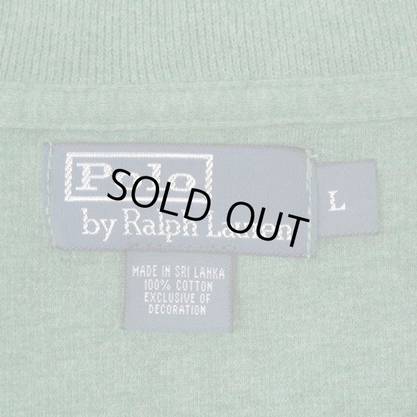 画像2: 00's Polo Ralph Lauren ハーフジップ コットンニット "GREEN" (2)