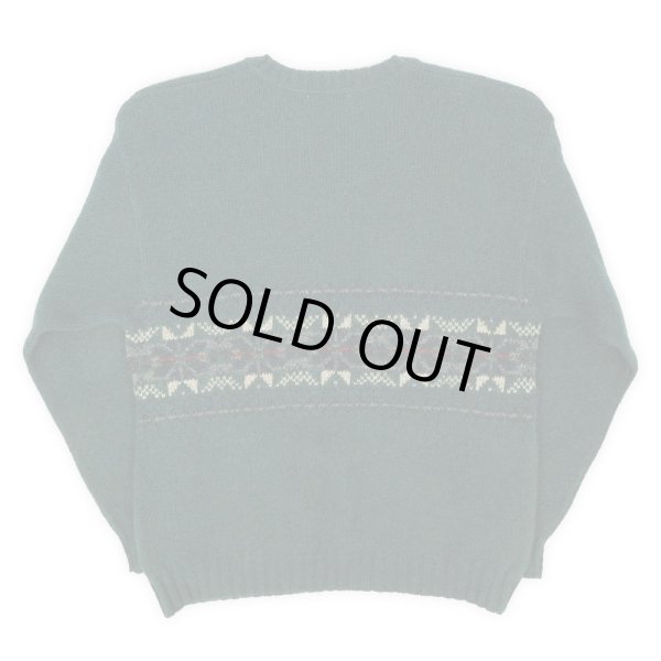 画像2: 90's Eddie Bauer Vネック ウールニット "白タグ / MADE IN USA" (2)