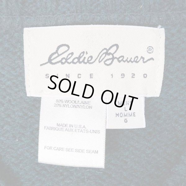 画像3: 90's Eddie Bauer Vネック ウールニット "白タグ / MADE IN USA" (3)