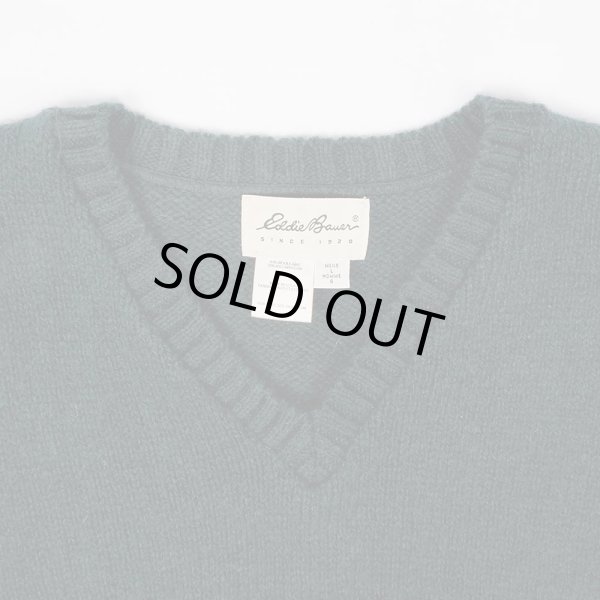 画像4: 90's Eddie Bauer Vネック ウールニット "白タグ / MADE IN USA" (4)