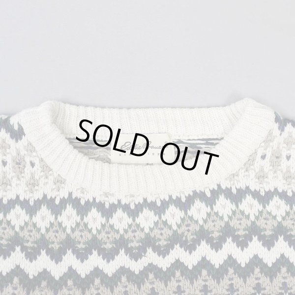 画像3: 90's Eddie Bauer ノルディック柄 コットンニット "白タグ / MADE IN USA" (3)