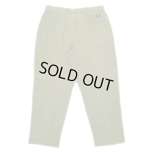 画像2: 90's DOCKERS 2タック リネントラウザー “OLIVE” (2)