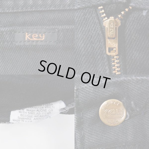 画像3: 80's Key サスペンダーボタン付き デニムパンツ "BLACK / MADE IN USA" (3)