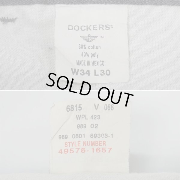 画像3: Early 00's DOCKERS 2タック トラウザー "Chacoal Heather / W34 L30" (3)