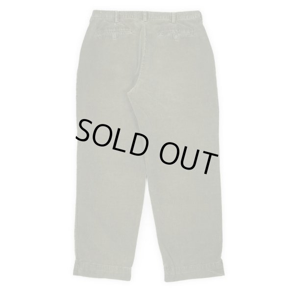 画像2: 90-00's NATURAL ISSUE 2タック コーデュロイトラウザー "OLIVE / W36 L30" (2)