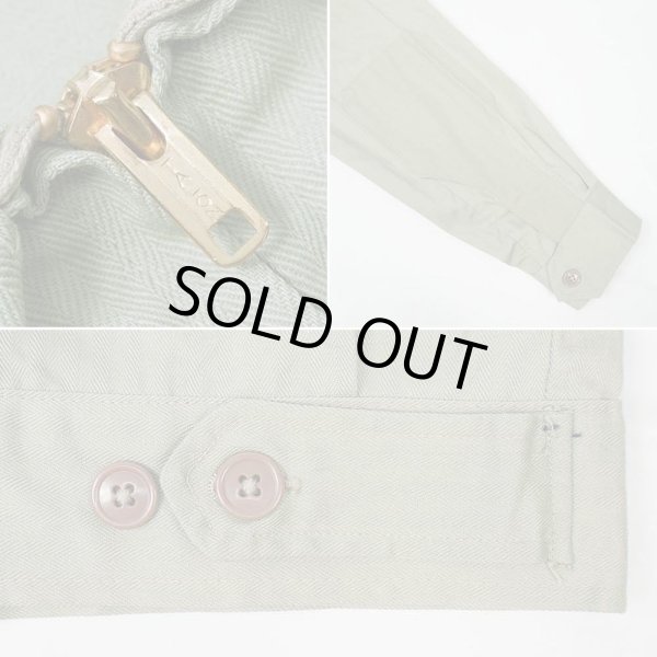 画像4: 50's LION UNIFORM HBT ワークジャケット "DEADSTOCK / Lt. OLIVE" (4)