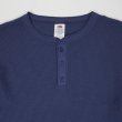 画像3: 00's Fruit of the loom ヘンリーネック サーマル カットソー "Navy / DEADSTOCK" (3)