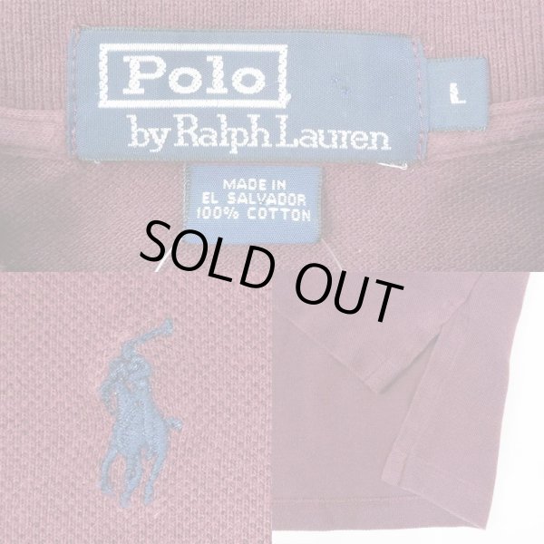 画像2: 90's Polo Ralph Lauren ポロシャツ “Burgundy” (2)