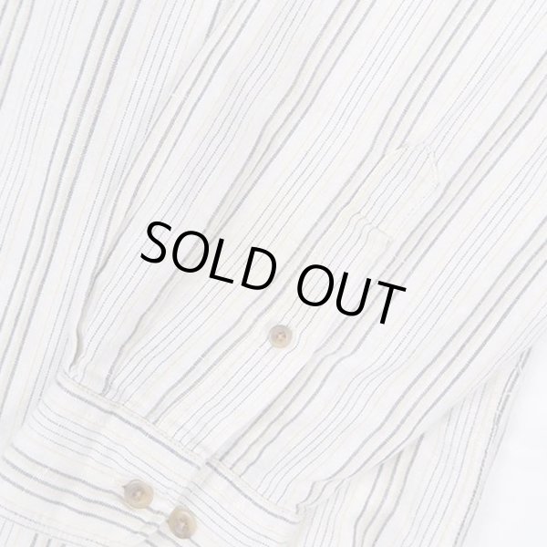 画像4: 90's Eddie Bauer マルチストライプ柄 バンドカラーシャツ "白タグ" (4)