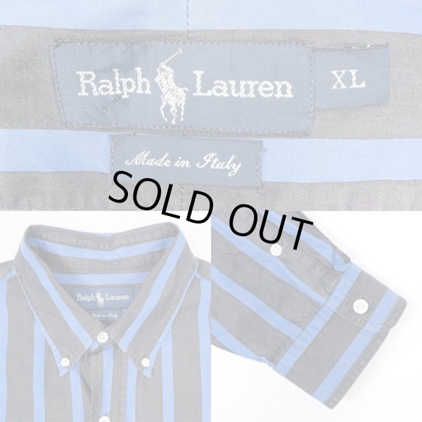 画像3: 90's Polo Ralph Lauren ストライプ柄 ボタンダウンシャツ "MADE IN ITALY" (3)