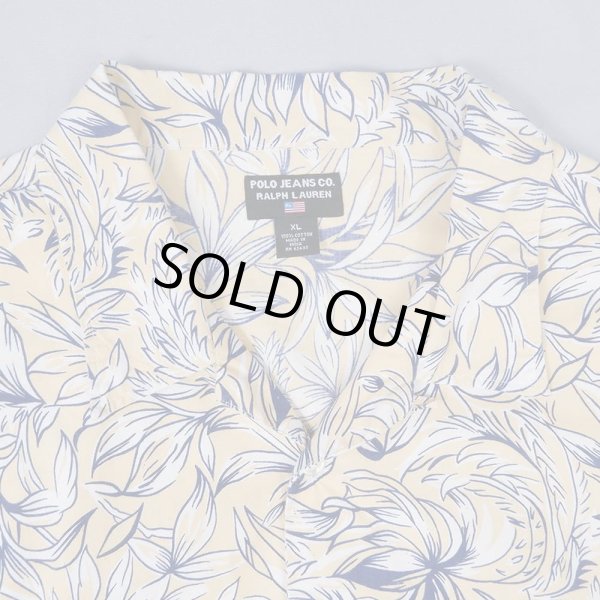 画像4: 90's POLO JEANS S/S 総柄 オープンカラーシャツ (4)