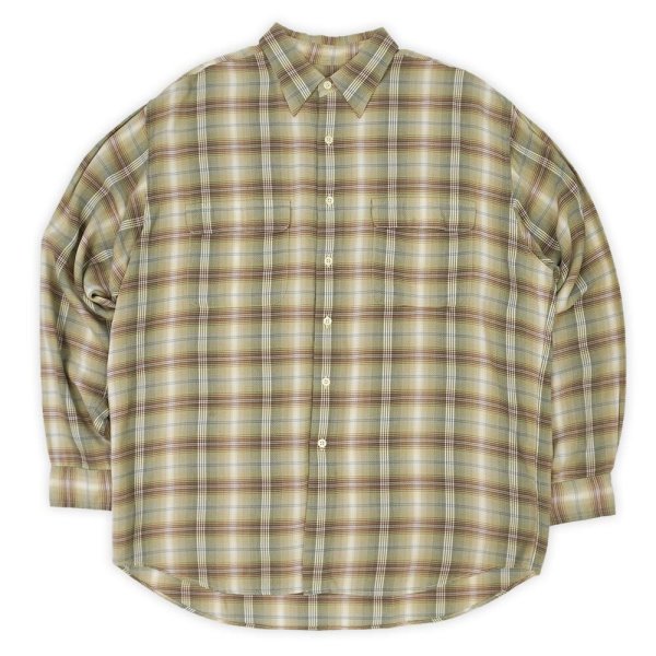 画像1: 90's J.CREW オンブレチェック柄 レーヨンシャツ (1)
